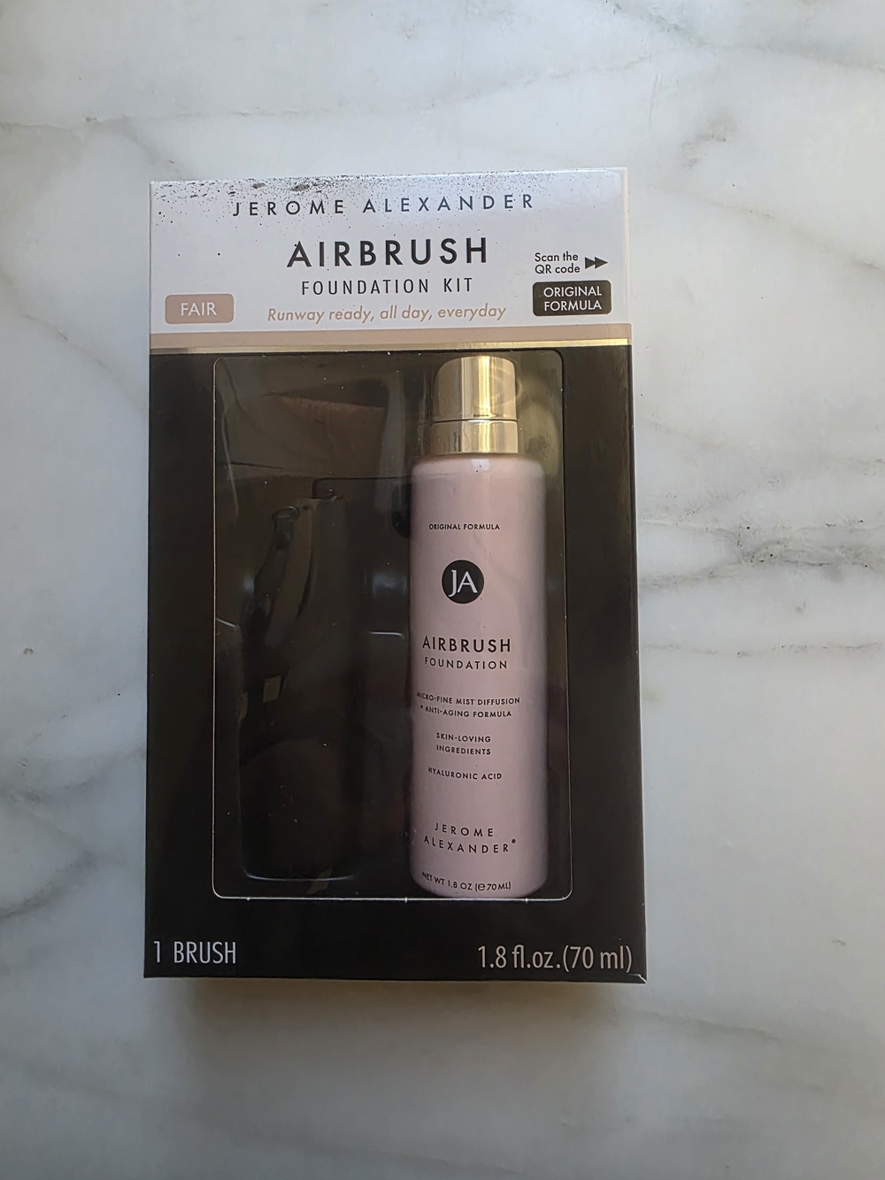 Jerome Alexander AirBrush Foundation Kit Fair + Kabuki Brush NEW